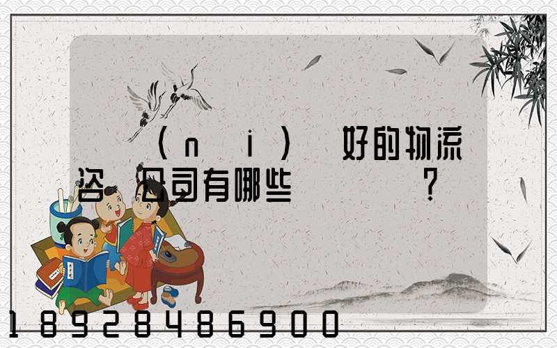 國內(nèi)較好的物流咨詢公司有哪些？